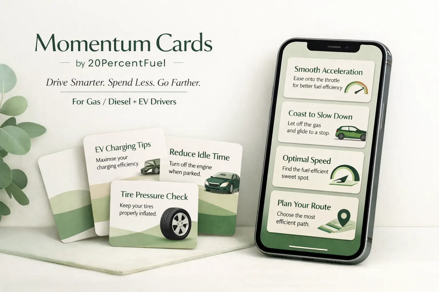 Momentum Cards on a smartphone screen